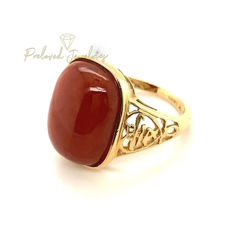14k Huge Brown Gemstone Ring‎